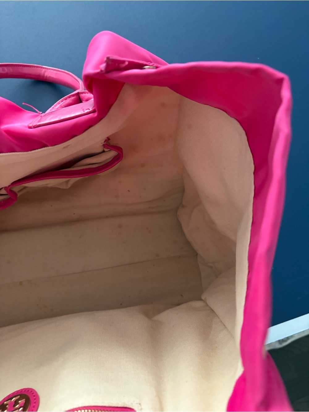 Tory Burch Hot Pink Logo Nylon Ella Large Tote - Picture 10 of 11